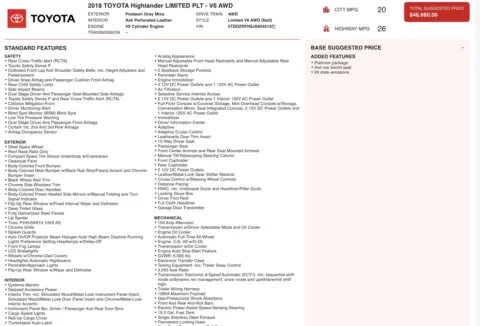 Photos of 2018 Toyota Highlander Limited Platinum for sale in Columbus, OH at Auto Boutique Ohio