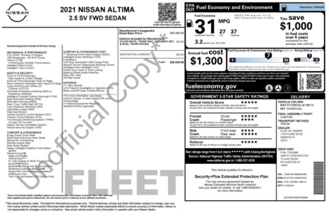 Photos of 2021 Nissan Altima 2.5 SV for sale in Columbus, OH at Auto Boutique Ohio
