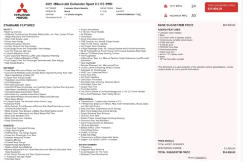 Photos of 2021 Mitsubishi Outlander Sport ES for sale in Columbus, OH at Auto Boutique Ohio