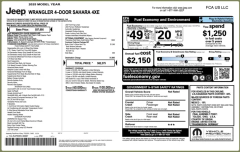 Photos of 2025 Jeep Wrangler 4xe Sahara for sale in Columbus, OH at Auto Boutique Ohio