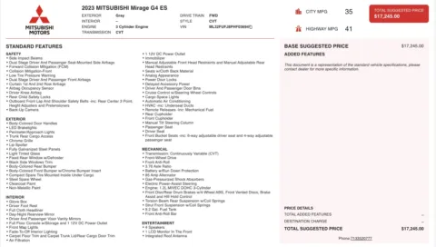 Photos of 2023 Mitsubishi Mirage G4 ES for sale in Columbus, OH at Auto Boutique Ohio