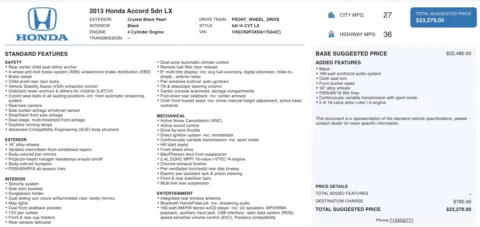 More photos of 2013 Honda Accord Sdn LX at Auto Boutique Ohio, OH