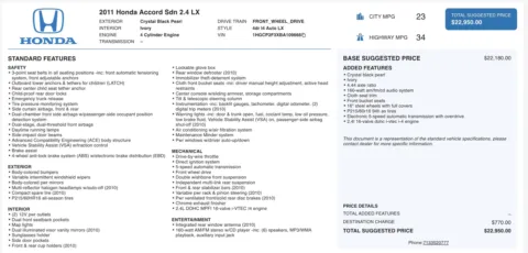 More photos of 2011 Honda Accord Sdn LX at Auto Boutique Ohio, OH