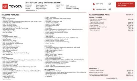 Photos of 2018 Toyota Camry Hybrid SE for sale in Columbus, OH at Auto Boutique Ohio