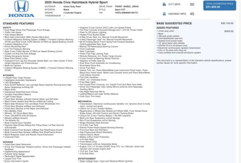 More photos of 2025 Honda Civic Hatchback Hybrid Sport at Auto Boutique Ohio, OH