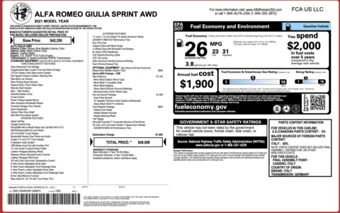 Photos of 2021 Alfa Romeo Giulia Sprint for sale in Columbus, OH at Auto Boutique Ohio