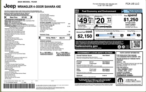 Photos of 2025 Jeep Wrangler 4xe Sahara for sale in Columbus, OH at Auto Boutique Ohio