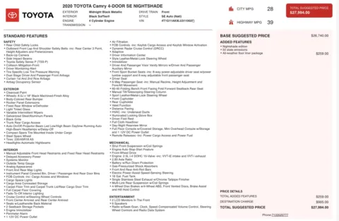 More photos of 2020 Toyota Camry SE Nightshade at Auto Boutique Ohio, OH