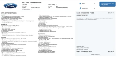 More photos of 2003 Ford Thunderbird Deluxe at Auto Boutique Ohio, OH