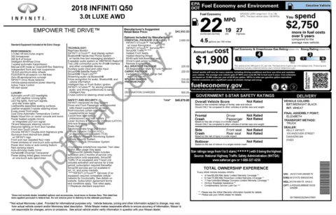 Photos of 2018 INFINITI Q50 3.0t LUXE for sale in Columbus, OH at Auto Boutique Ohio