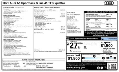 Photos of 2021 Audi A5 Sportback S line Premium for sale in Columbus, OH at Auto Boutique Ohio