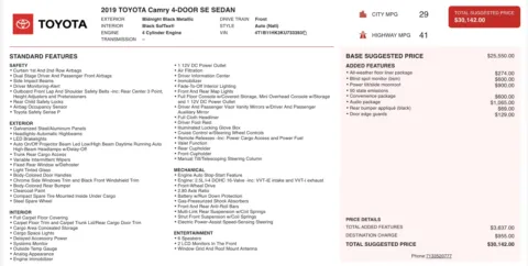 Photos of 2019 Toyota Camry SE for sale in Columbus, OH at Auto Boutique Ohio