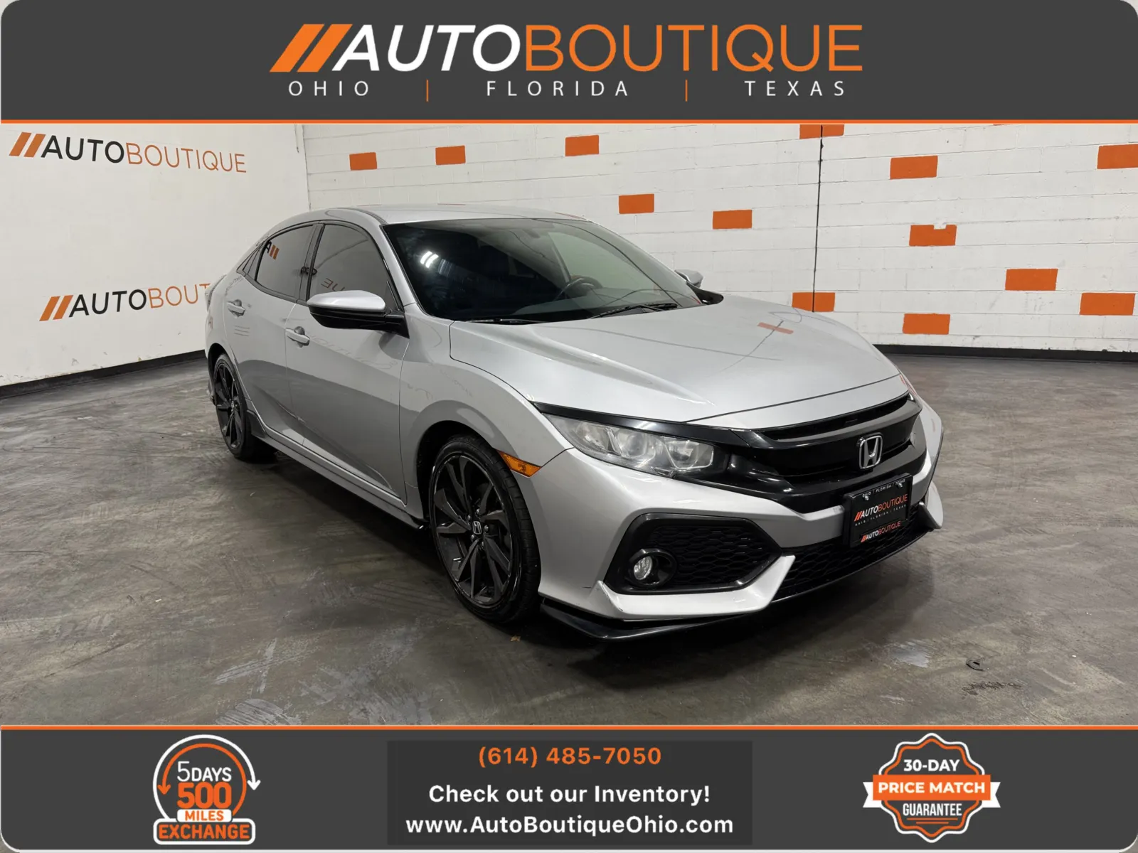 Silver 2018 Honda Civic Hatchback Sport for sale in Columbus, OH