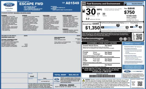 Photos of 2020 Ford Escape SE for sale in Columbus, OH at Auto Boutique Ohio