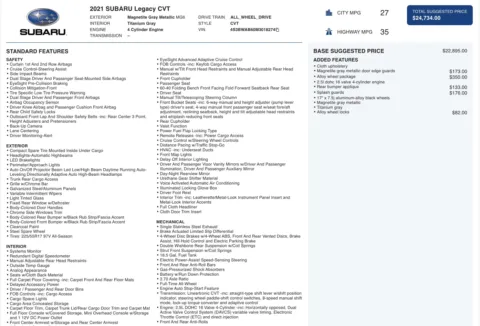 More photos of 2021 Subaru Legacy at Auto Boutique Ohio, OH