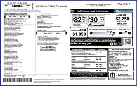 Photos of 2021 Chrysler Pacifica Hybrid Touring L for sale in Columbus, OH at Auto Boutique Ohio