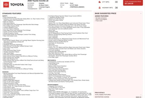 Photos of 2020 Toyota Corolla LE for sale in Columbus, OH at Auto Boutique Ohio