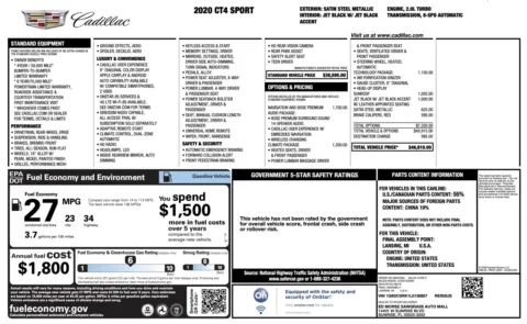 Another view of 2020 Cadillac CT4 Sport for sale in Columbus, OH at Auto Boutique Ohio