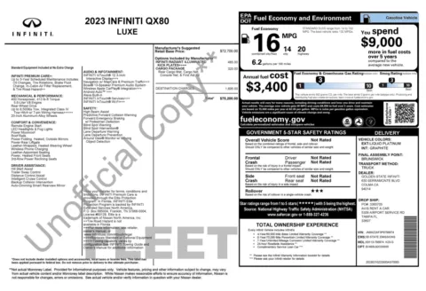 Photos of 2023 INFINITI QX80 LUXE for sale in Columbus, OH at Auto Boutique Ohio