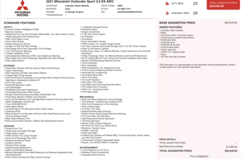 Photos of 2021 Mitsubishi Outlander Sport ES for sale in Columbus, OH at Auto Boutique Ohio