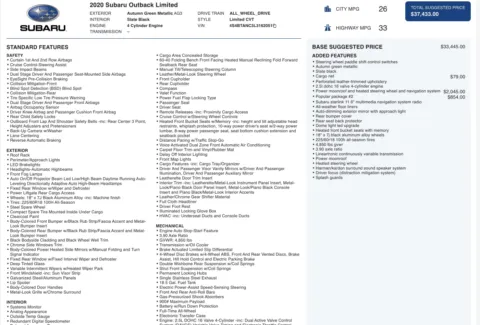 More photos of 2020 Subaru Outback Limited at Auto Boutique Ohio, OH