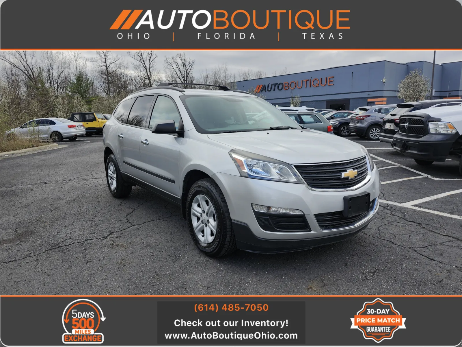 Silver 2017 Chevrolet Traverse LS for sale in Columbus, OH