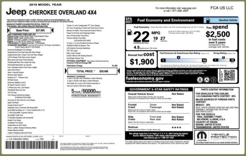 Photos of 2019 Jeep Cherokee Overland for sale in Columbus, OH at Auto Boutique Ohio