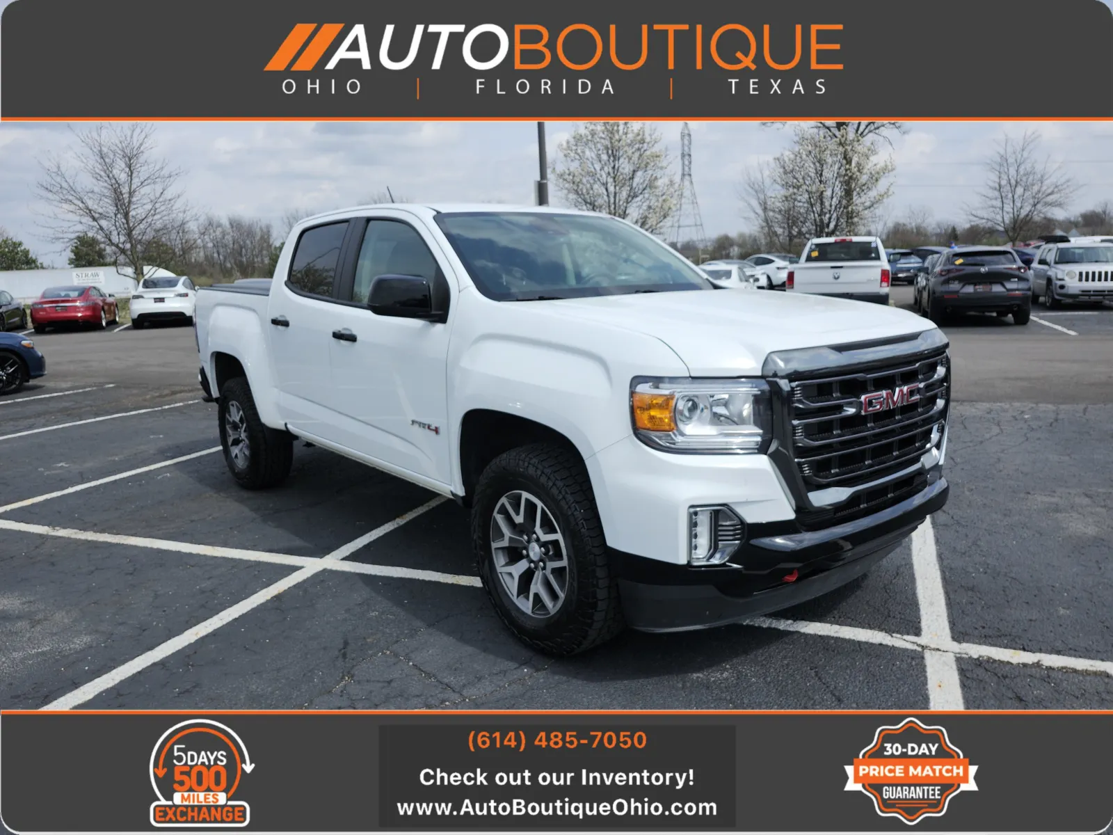 White 2021 GMC Canyon 4WD AT4 w/Leather for sale in Columbus, OH