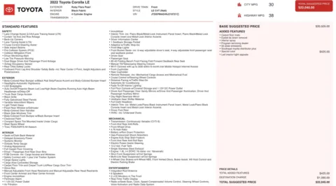 Photos of 2022 Toyota Corolla LE for sale in Columbus, OH at Auto Boutique Ohio