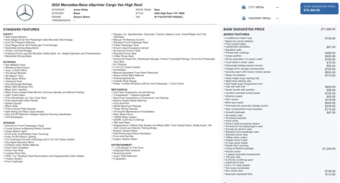 Photos of 2024 Mercedes-Benz eSprinter Cargo Van 2500 for sale in Columbus, OH at Auto Boutique Ohio