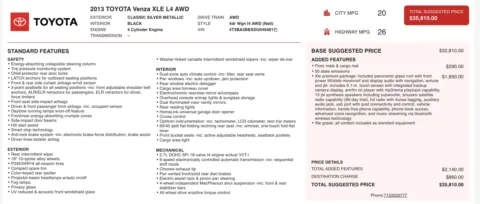 More photos of 2013 Toyota Venza XLE at Auto Boutique Ohio, OH