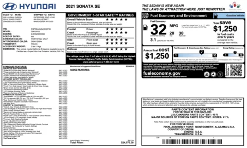 Another view of 2021 Hyundai Sonata SE for sale in Columbus, OH at Auto Boutique Ohio