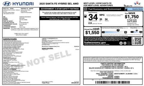 Another view of 2025 Hyundai Santa Fe Hybrid SEL for sale in Columbus, OH at Auto Boutique Ohio
