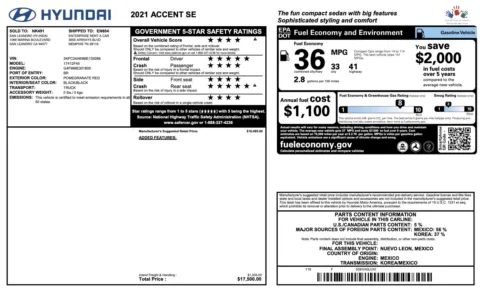 Photos of 2021 Hyundai Accent SE for sale in Columbus, OH at Auto Boutique Ohio