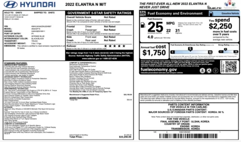 More photos of 2022 Hyundai Elantra N at Auto Boutique Ohio, OH