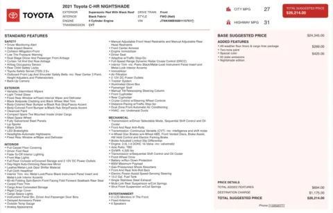 More photos of 2021 Toyota C-HR LE at Auto Boutique Ohio, OH