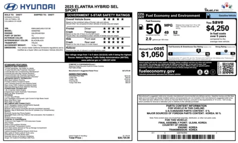 More photos of 2025 Hyundai Elantra Hybrid SEL Sport at Auto Boutique Ohio, OH