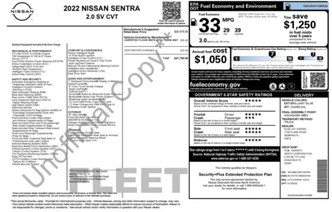 Another view of 2022 Nissan Sentra SV for sale in Columbus, OH at Auto Boutique Ohio