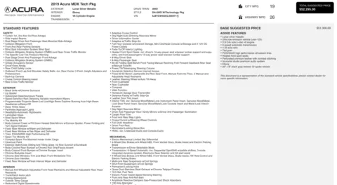 Photos of 2019 Acura MDX w/Technology Pkg for sale in Columbus, OH at Auto Boutique Ohio