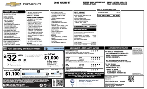 Another view of 2022 Chevrolet Malibu LT for sale in Columbus, OH at Auto Boutique Ohio