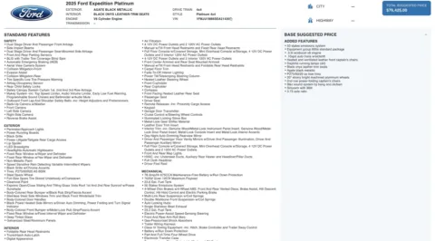 Photos of 2025 Ford Expedition Platinum for sale in Columbus, OH at Auto Boutique Ohio