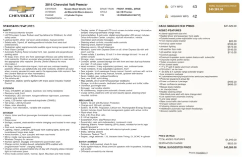 Photos of 2016 Chevrolet Volt Premier for sale in Columbus, OH at Auto Boutique Ohio