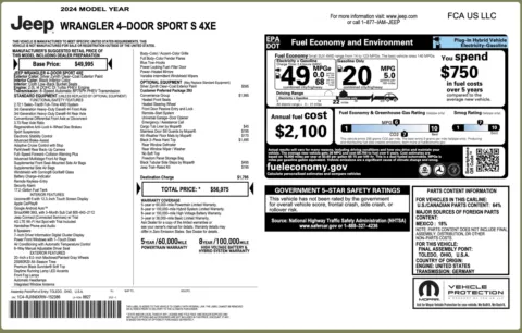 Photos of 2024 Jeep Wrangler 4xe Sport S for sale in Columbus, OH at Auto Boutique Ohio