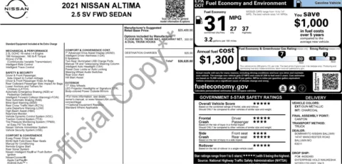 Photos of 2021 Nissan Altima 2.5 SV for sale in Columbus, OH at Auto Boutique Ohio