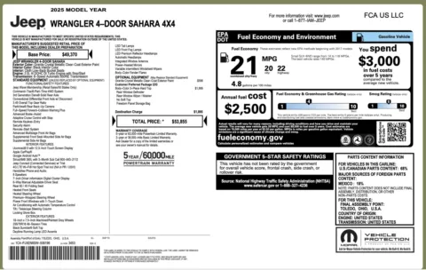Photos of 2025 Jeep Wrangler Sahara for sale in Columbus, OH at Auto Boutique Ohio