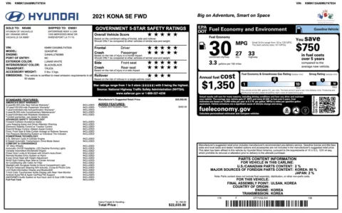 Photos of 2021 Hyundai Kona SE for sale in Columbus, OH at Auto Boutique Ohio
