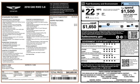 Photos of 2018 Genesis G80 3.8L for sale in Columbus, OH at Auto Boutique Ohio