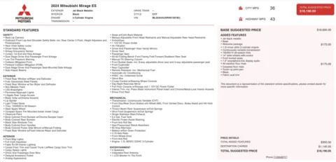 More photos of 2024 Mitsubishi Mirage ES at Auto Boutique Ohio, OH