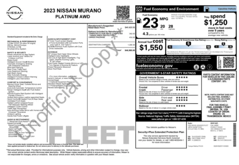 Another view of 2023 Nissan Murano Platinum for sale in Columbus, OH at Auto Boutique Ohio