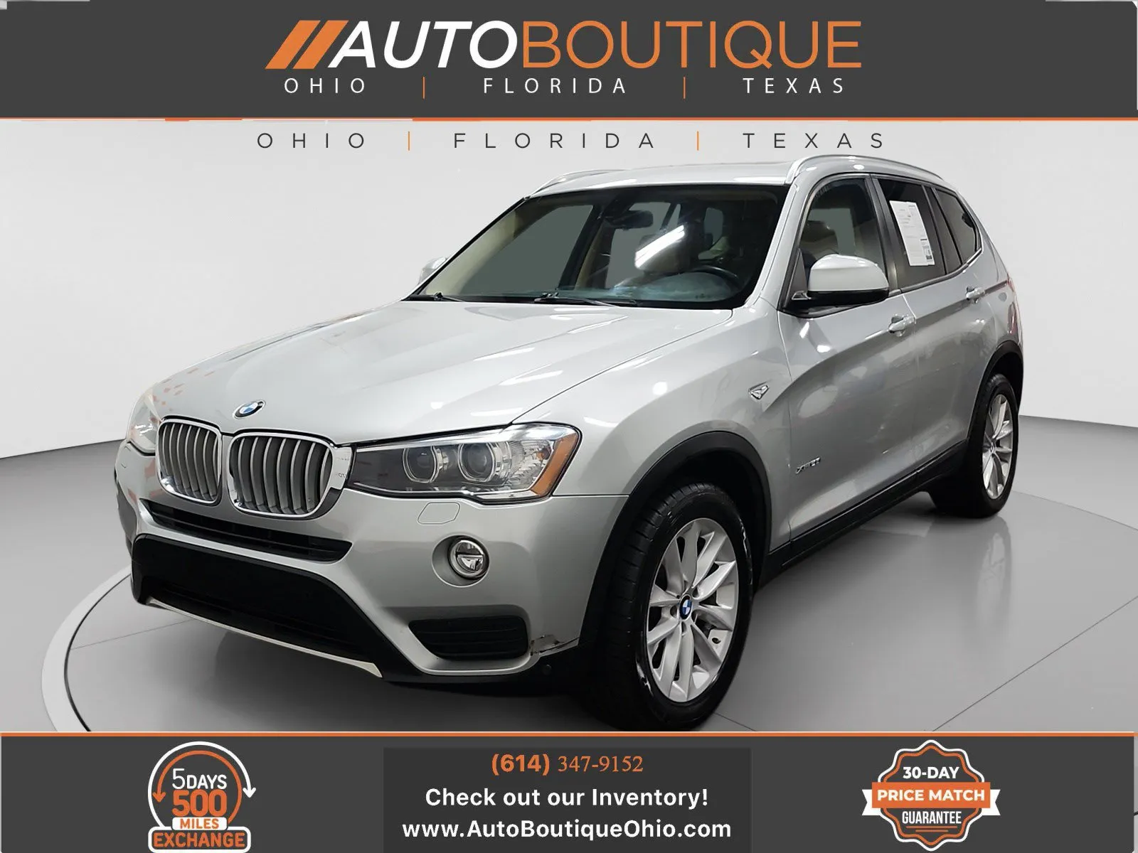 Silver 2017 BMW X3 xDrive28i for sale in Columbus, OH